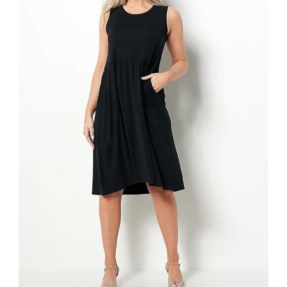 433 LOGO by Lori Goldstein  Rayon 230 Dress BLACK sz XS - Picture 1 of 1